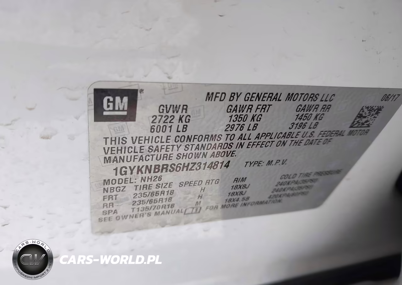 2017 Cadillac Xt5 Luxury VIN:1GYKNBRS6HZ314814 - 9