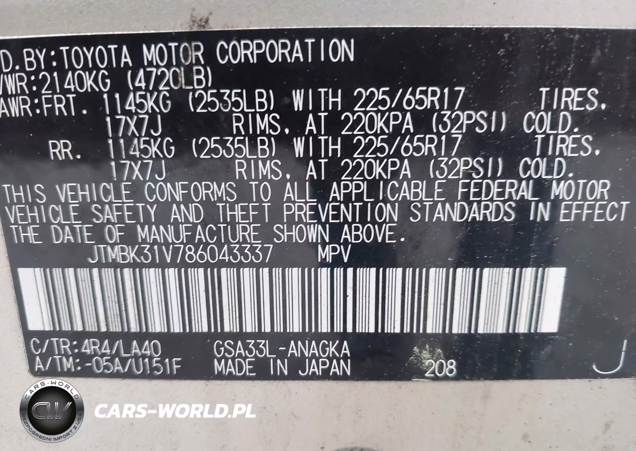 2008 Toyota Rav4 Limited V6 VIN:JTMBK31V786043337 - 9