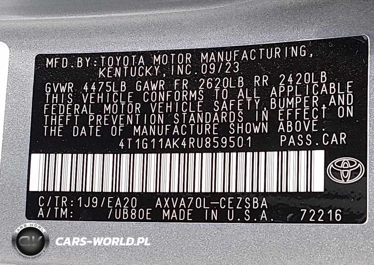 2024 Toyota Camry Se VIN:4T1G11AK4RU859501 - 9
