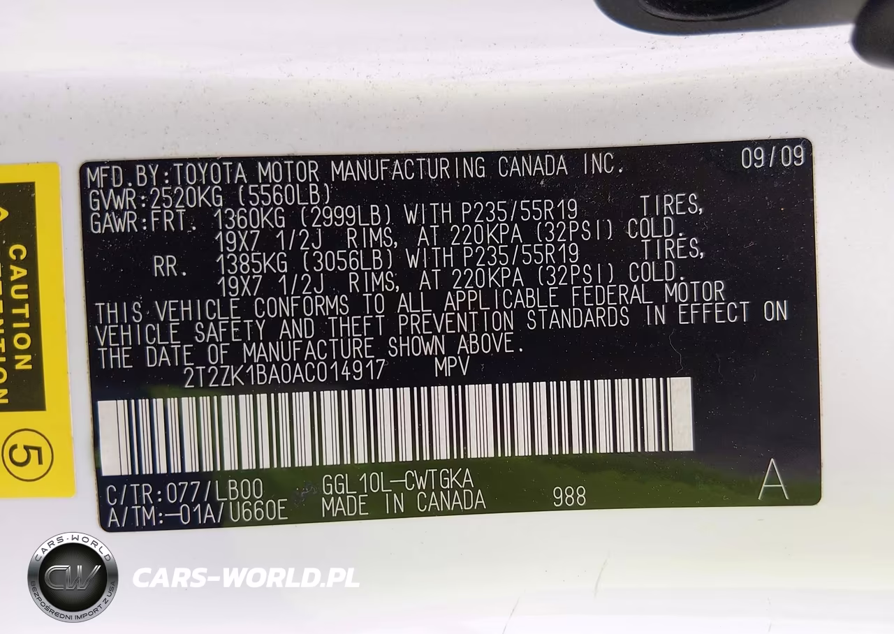 2010 Lexus Rx 350 VIN:2T2ZK1BA0AC014917 - 9