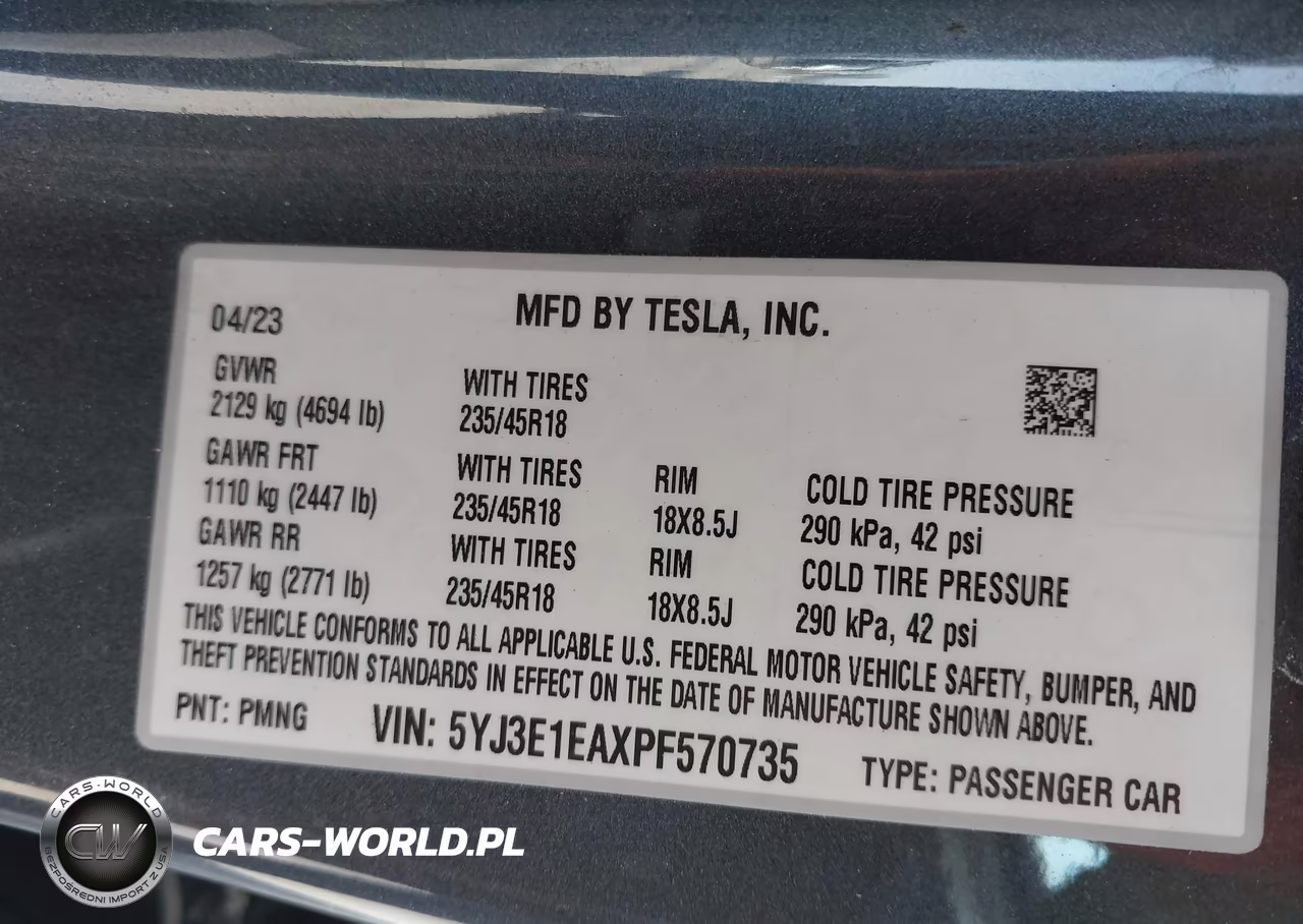 2023 Tesla Model 3 Rear-Wheel Drive VIN:5YJ3E1EAXPF570735 - 9