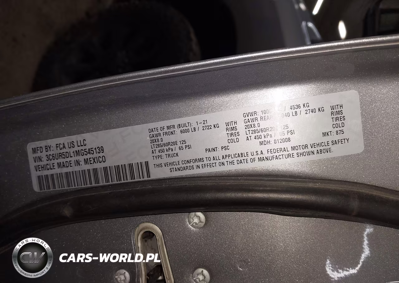 2021 Ram 2500 VIN:3C6UR5DL1MG545139 - 9