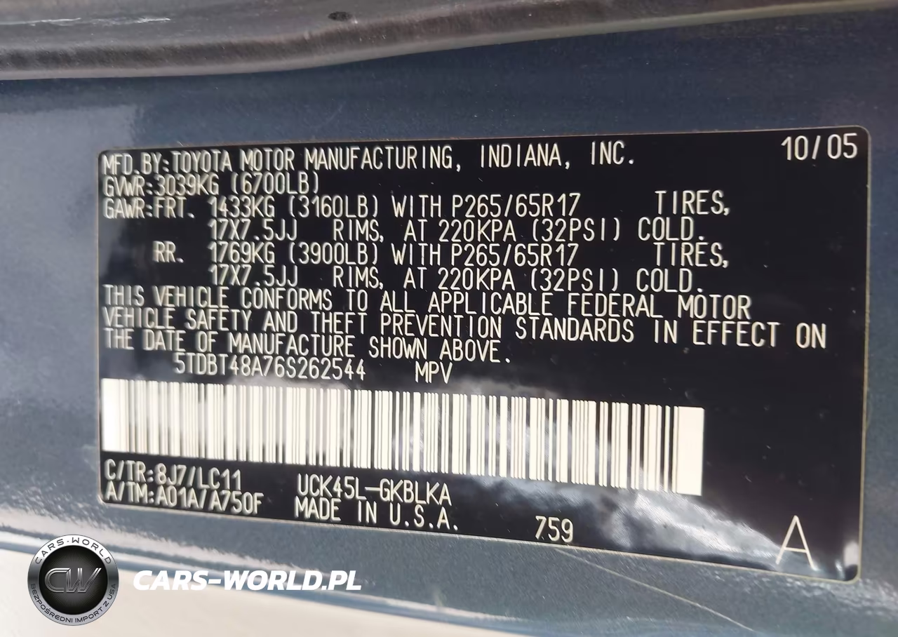 2006 Toyota Sequoia Limited V8 VIN:5TDBT48A76S262544 - 9