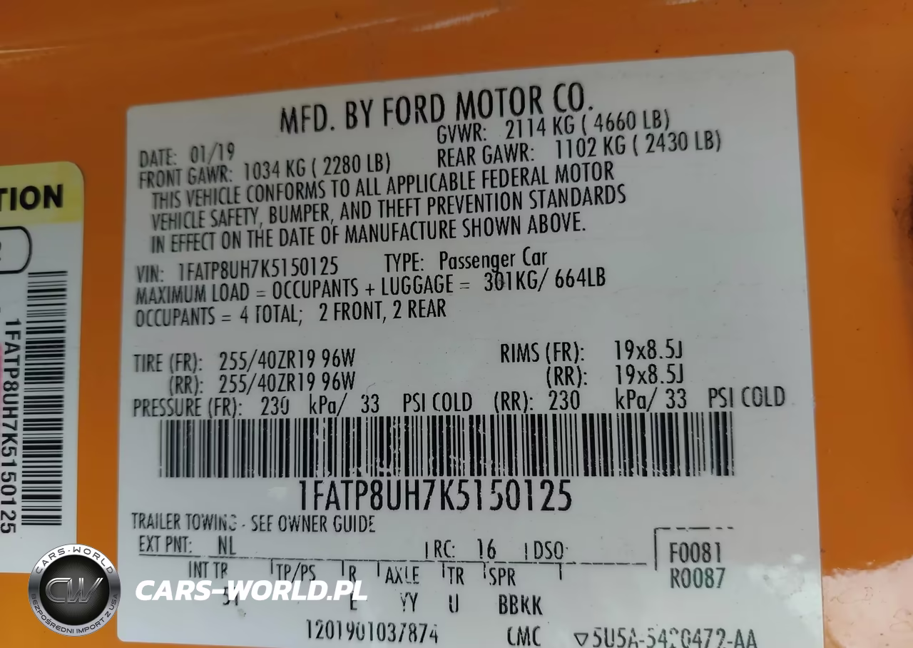 2019 Ford Mustang Ecoboost Premium VIN:1FATP8UH7K5150125 - 9