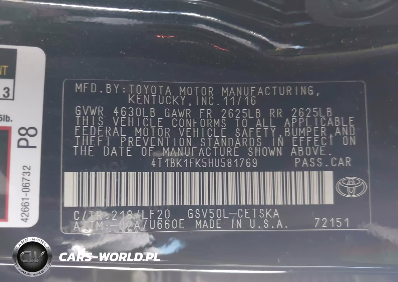 2017 Toyota Camry Xse V6 VIN:4T1BK1FK5HU581769 - 9