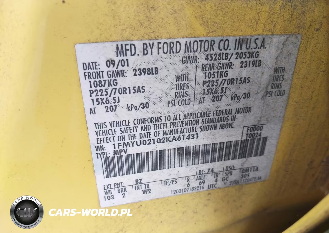 2002 Ford Escape Xls VIN:1FMYU02102KA61431 - 9