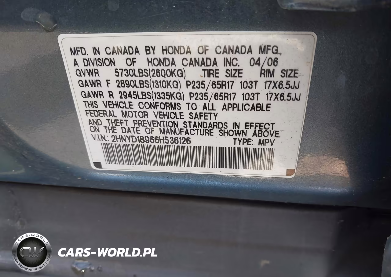 2006 Acura Mdx VIN:2HNYD18966H536126 - 9
