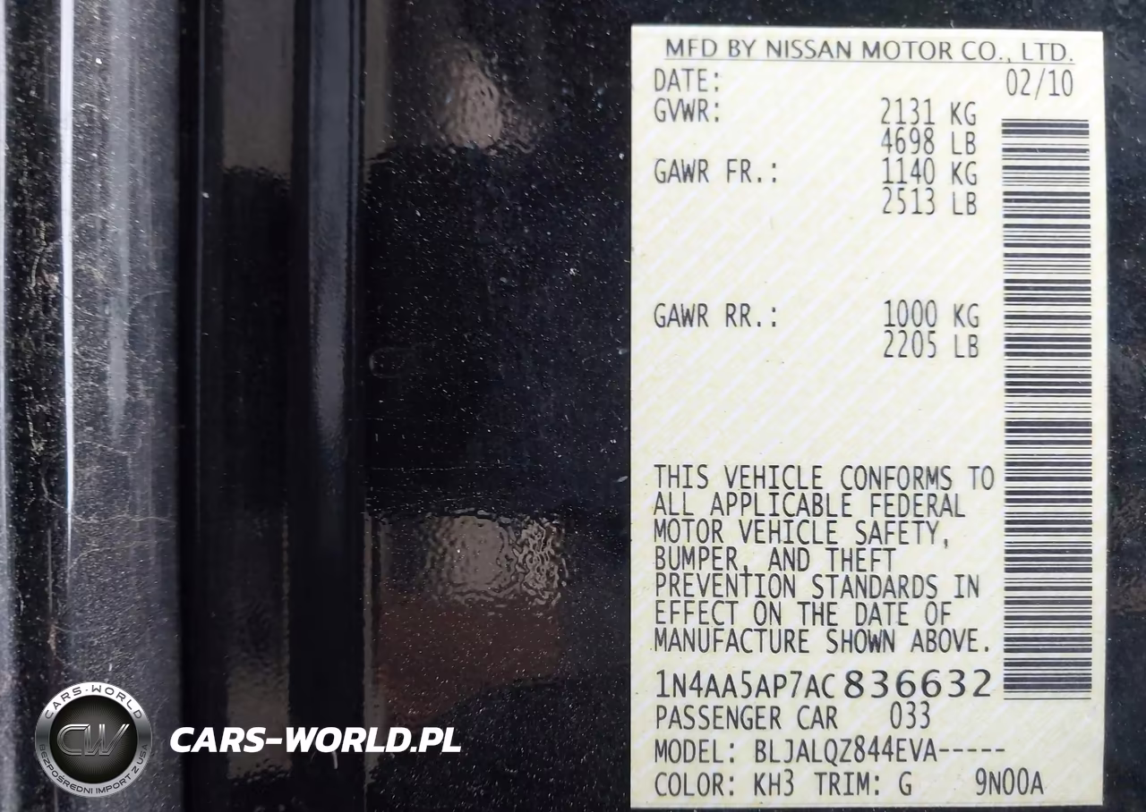 2010 Nissan Maxima 3.5 S VIN:1N4AA5AP7AC836632 - 9