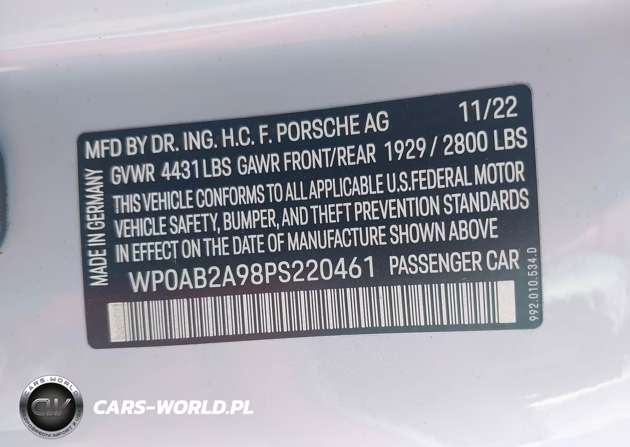 2023 Porsche 911 Carrera 4 Gts-Carrera 4S-Carrera Gts-Carrera S-Dakar VIN:WP0AB2A98PS220461 - 9