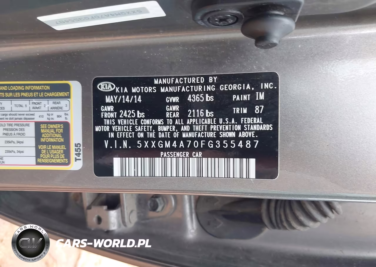 2015 Kia Optima Lx VIN:5XXGM4A70FG355487 - 9