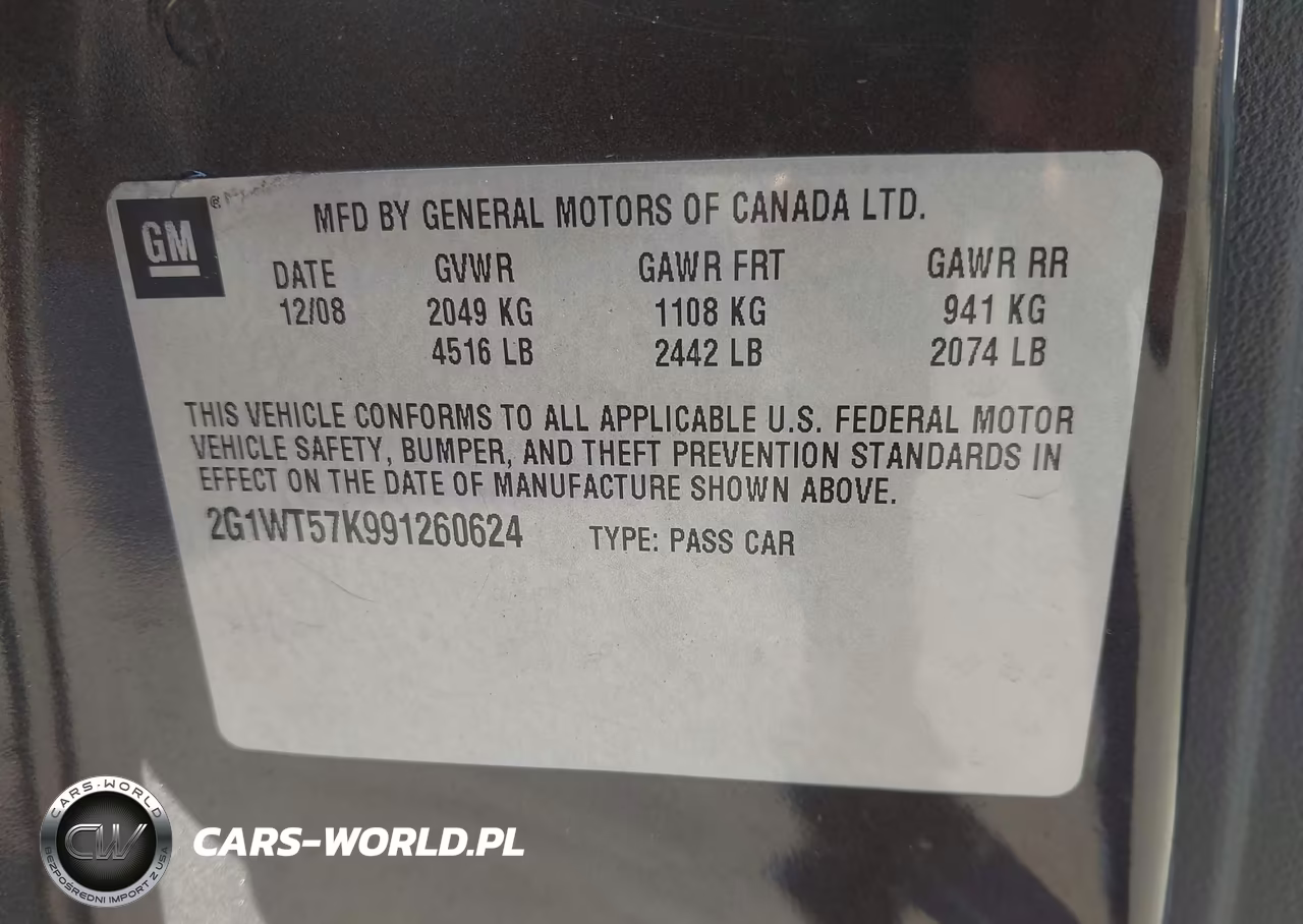 2009 Chevrolet Impala Lt VIN:2G1WT57K991260624 - 9