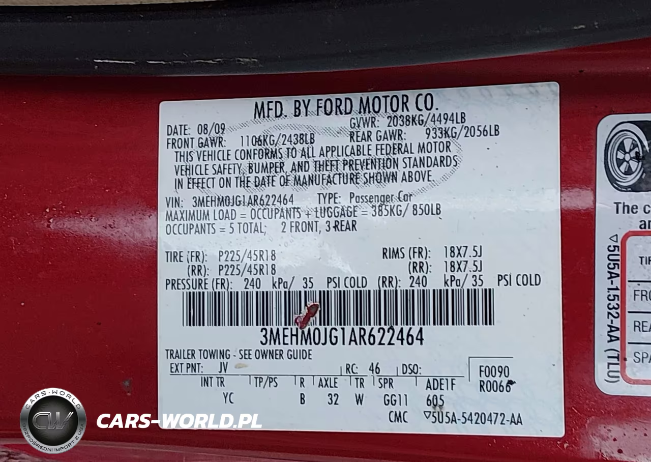 2010 Mercury Milan Premier VIN:3MEHM0JG1AR622464 - 9