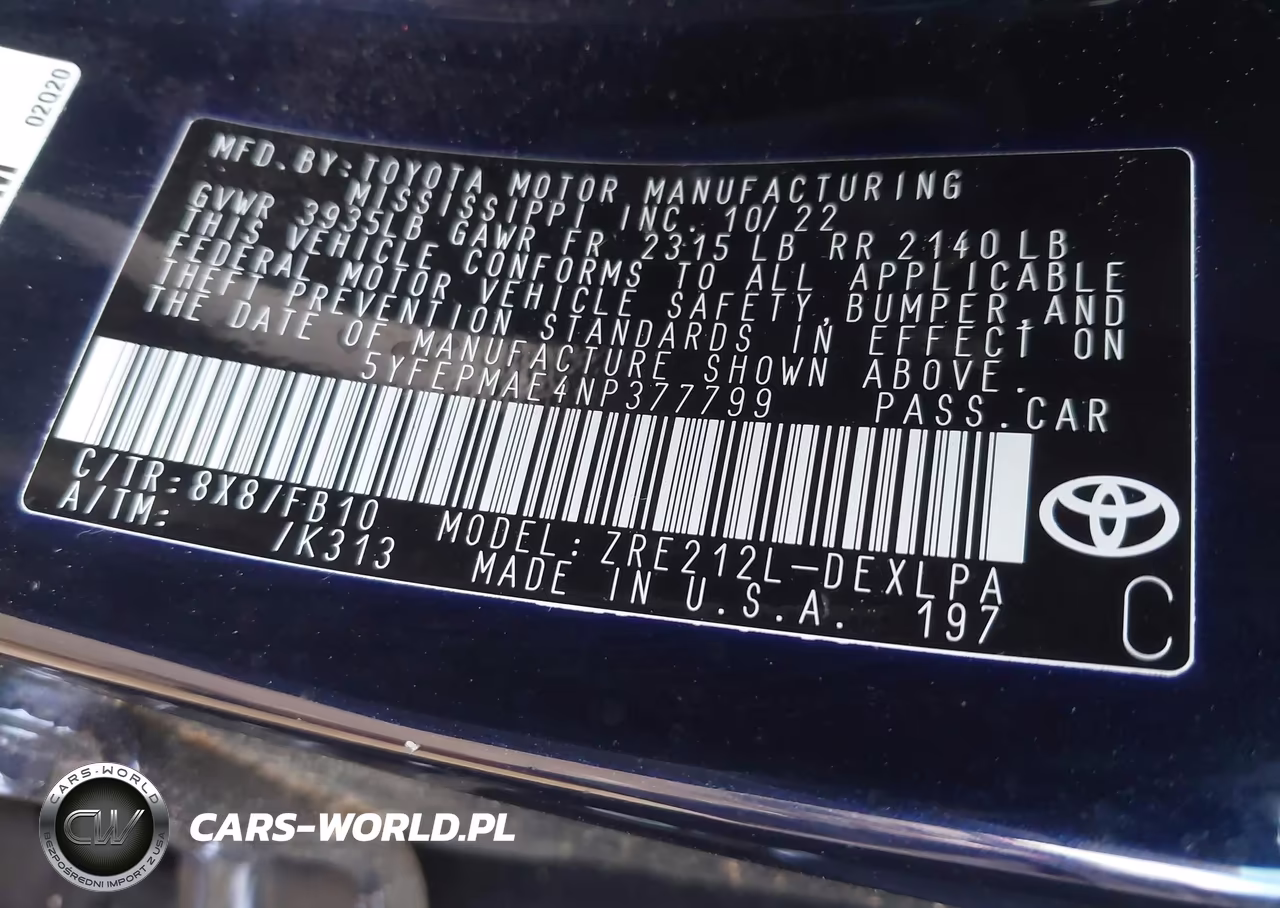 2022 Toyota Corolla Le VIN:5YFEPMAE4NP377799 - 9