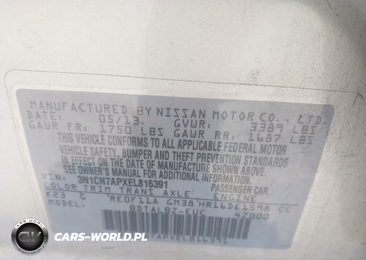 2014 Nissan Versa 1.6 Sv VIN:3N1CN7APXEL816391 - 9