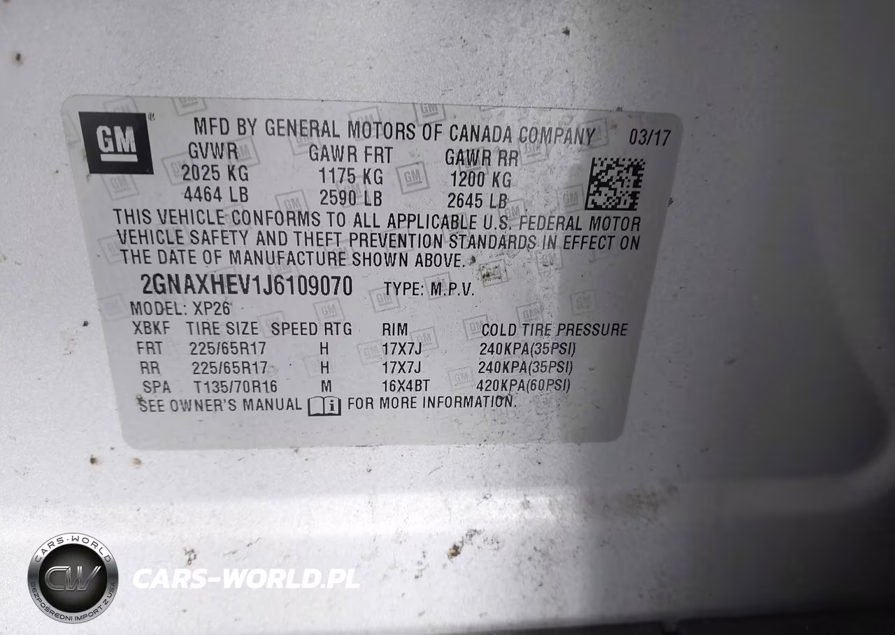 2018 Chevrolet Equinox Ls VIN:2GNAXHEV1J6109070 - 9