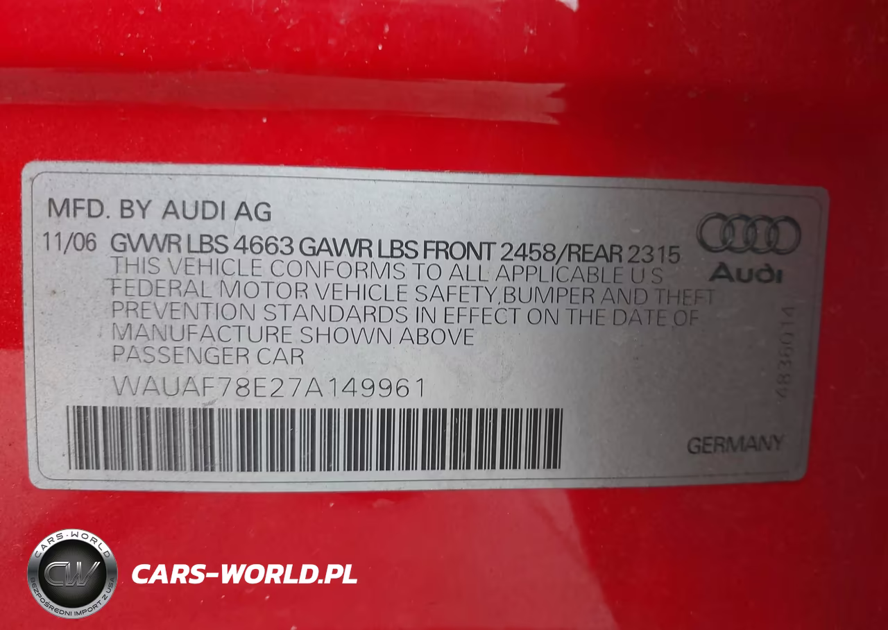2007 Audi A4 2.0T VIN:WAUAF78E27A149961 - 9