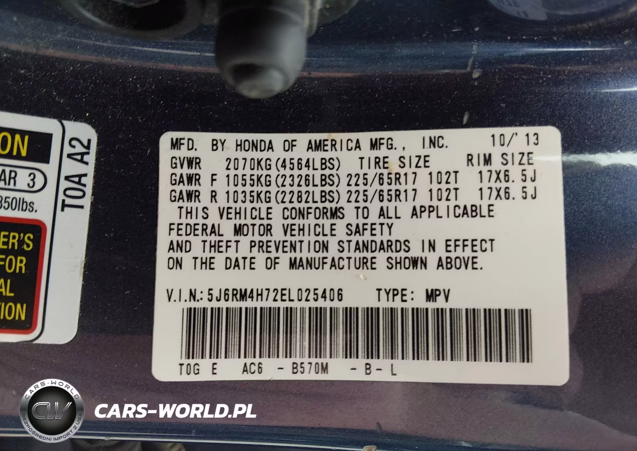 2014 Honda Cr-V Ex-L VIN:5J6RM4H72EL025406 - 9