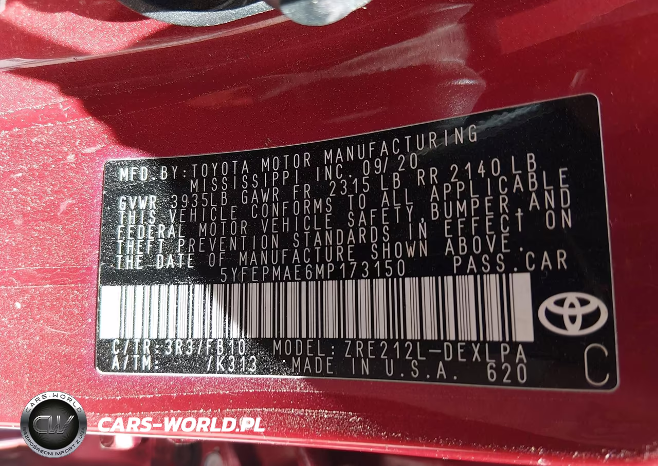2021 Toyota Corolla Le VIN:5YFEPMAE6MP173150 - 9