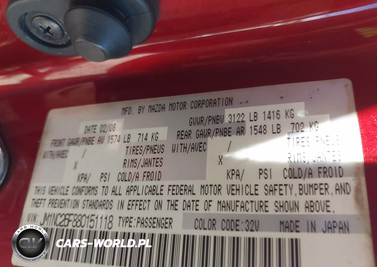 2008 Mazda Mx-5 Grand Touring VIN:JM1NC26F880151118 - 9