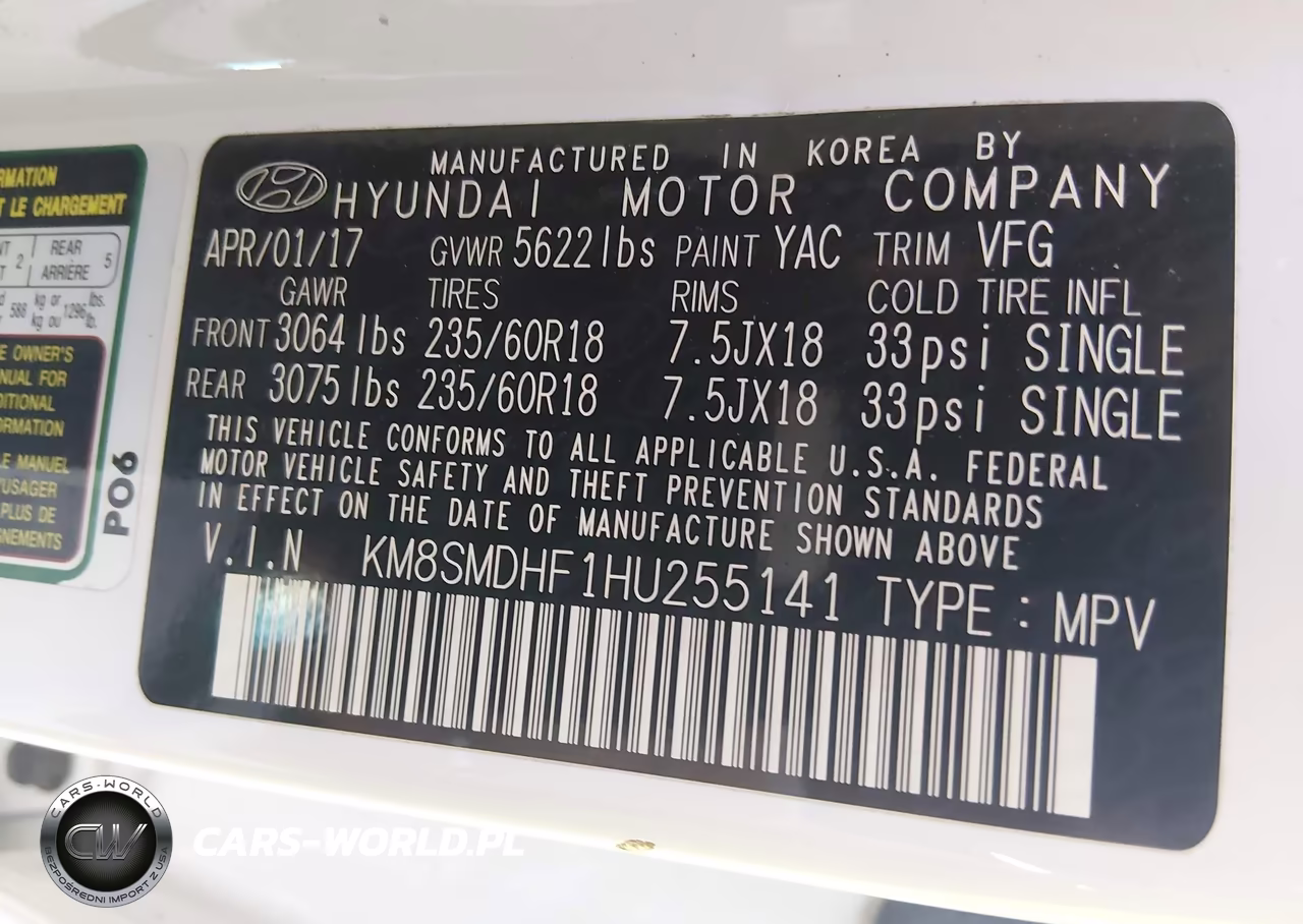 2017 Hyundai Santa Fe Se VIN:KM8SMDHF1HU255141 - 9