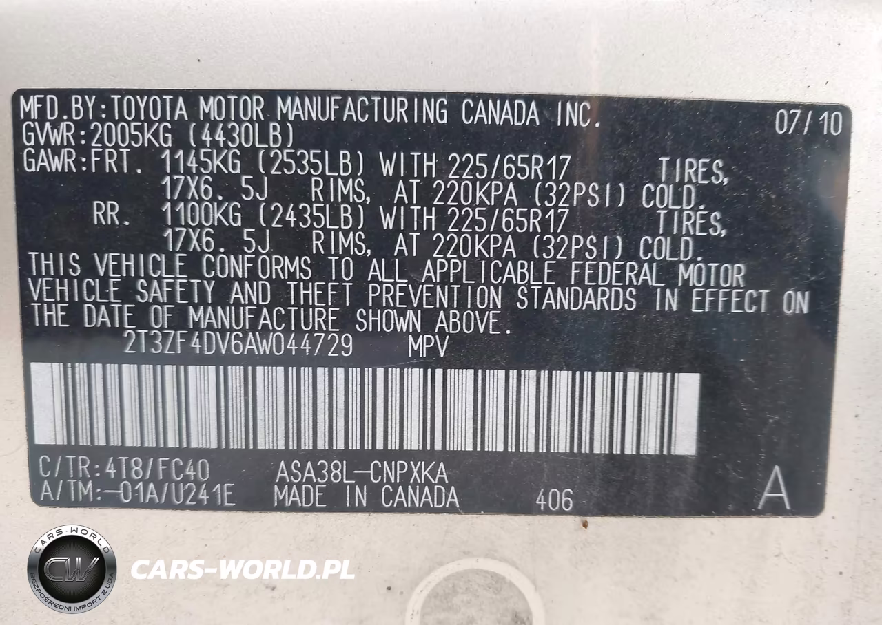2010 Toyota Rav4 VIN:2T3ZF4DV6AW044729 - 9
