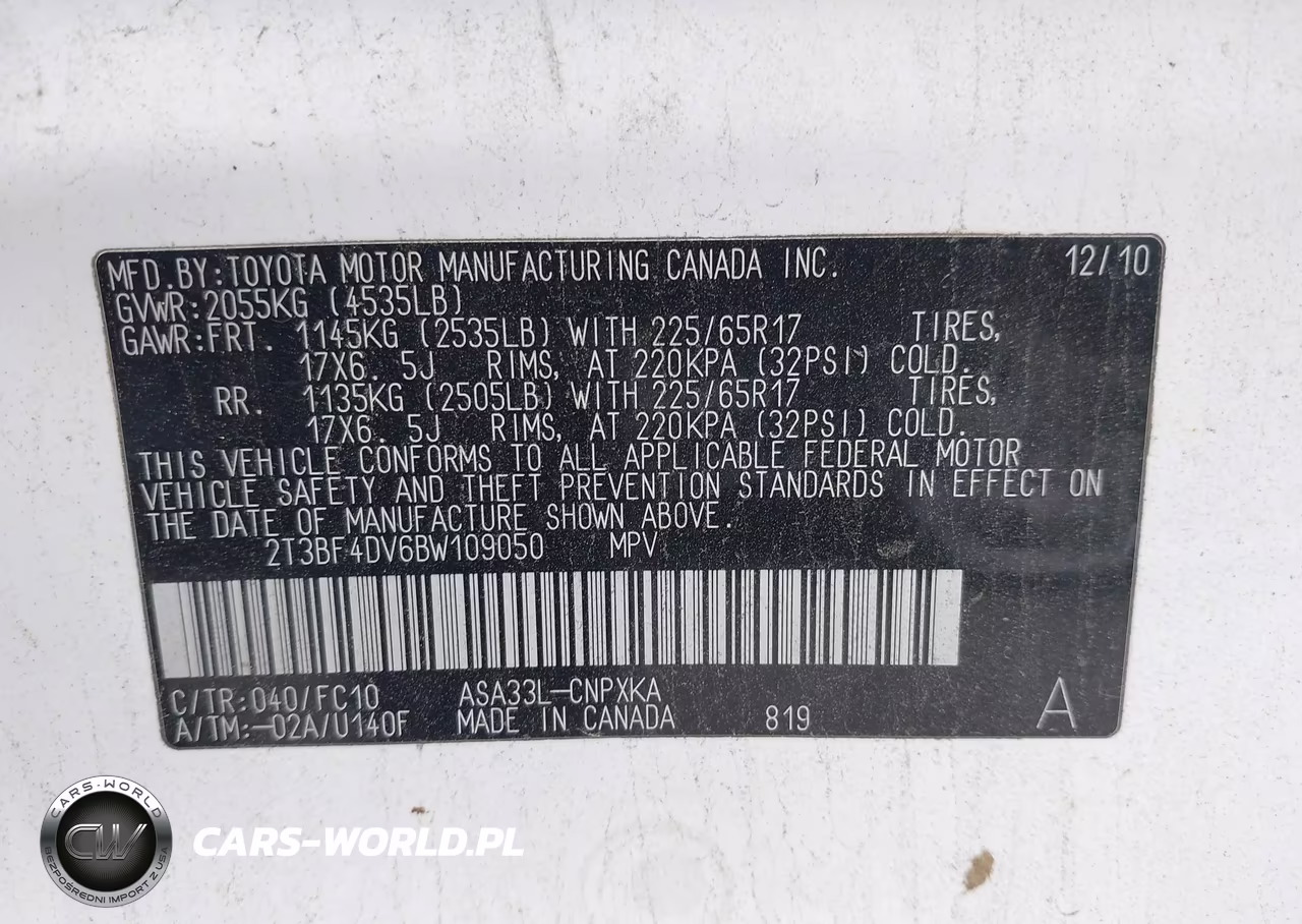 2011 Toyota Rav4 VIN:2T3BF4DV6BW109050 - 9