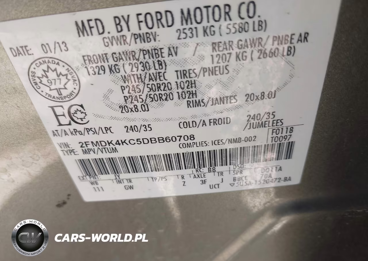 2013 Ford Edge Limited VIN:2FMDK4KC5DBB60708 - 9