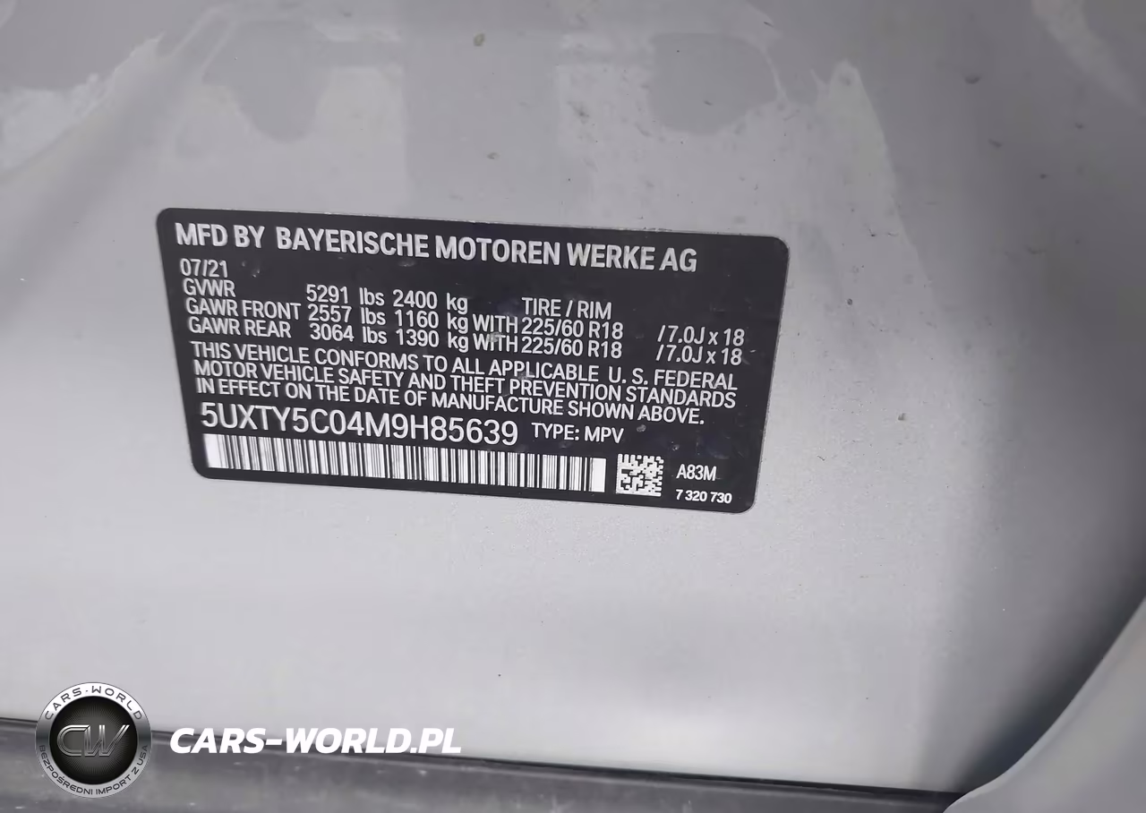 2021 BMW X3 xDrive30I VIN:5UXTY5C04M9H85639 - 9