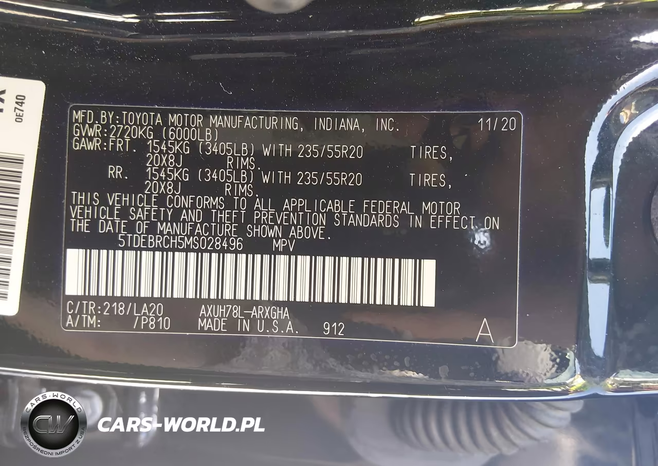2021 Toyota Highlander Hybrid Platinum VIN:5TDEBRCH5MS028496 - 9