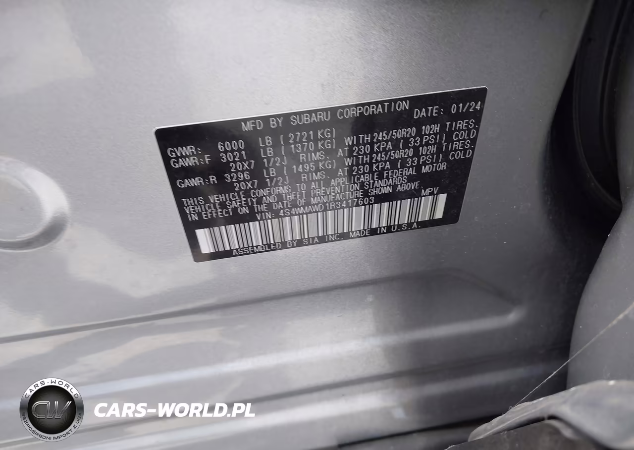 2024 Subaru Ascent Touring 7-Passenger VIN:4S4WMAWD1R3417603 - 9