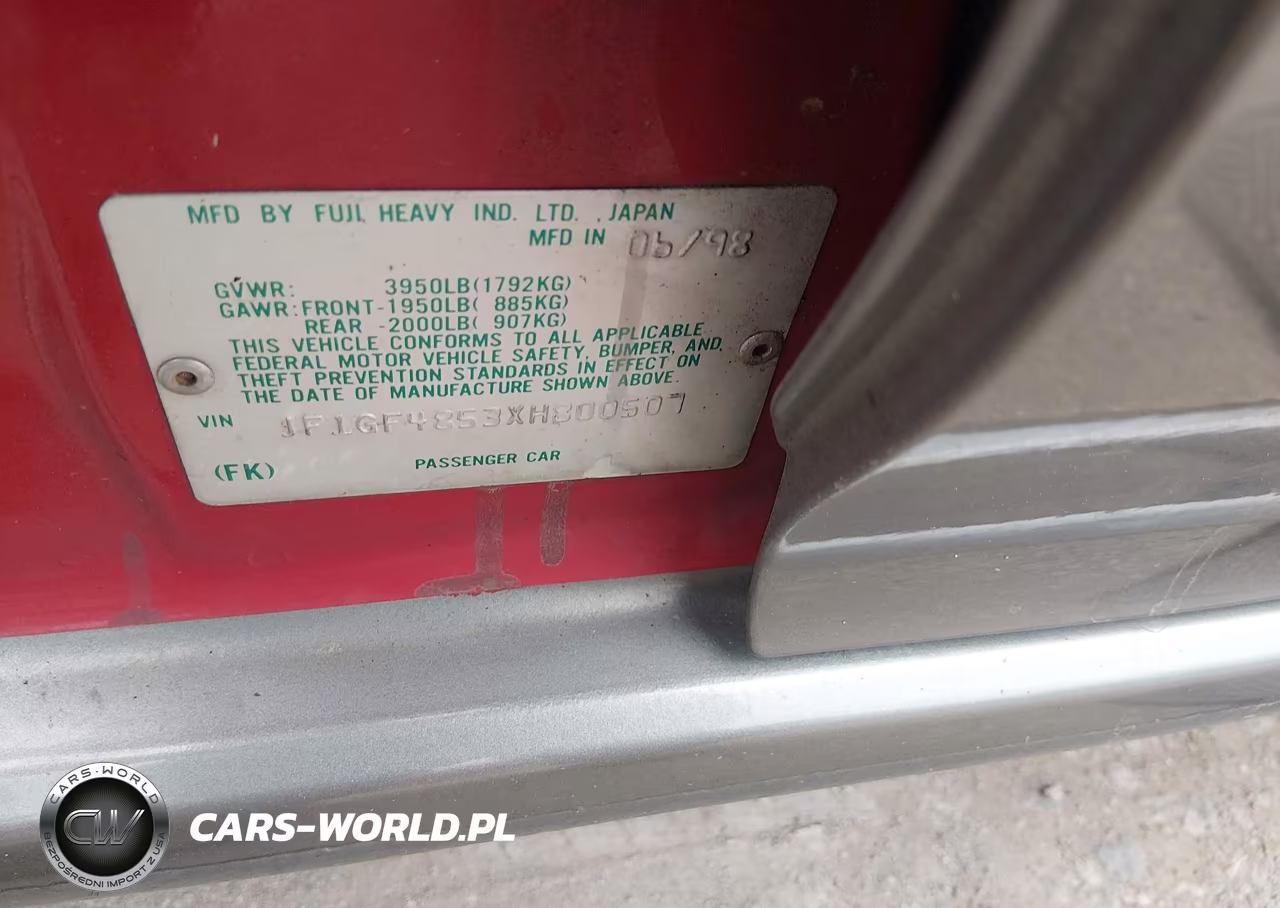 1999 Subaru Impreza Outback Sport VIN:JF1GF4853XH800507 - 9