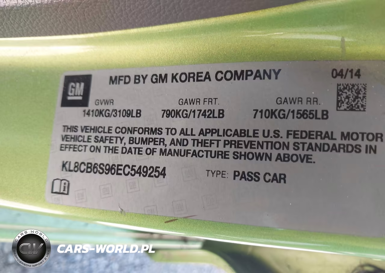 2014 Chevrolet Spark Ls Auto VIN:KL8CB6S96EC549254 - 9