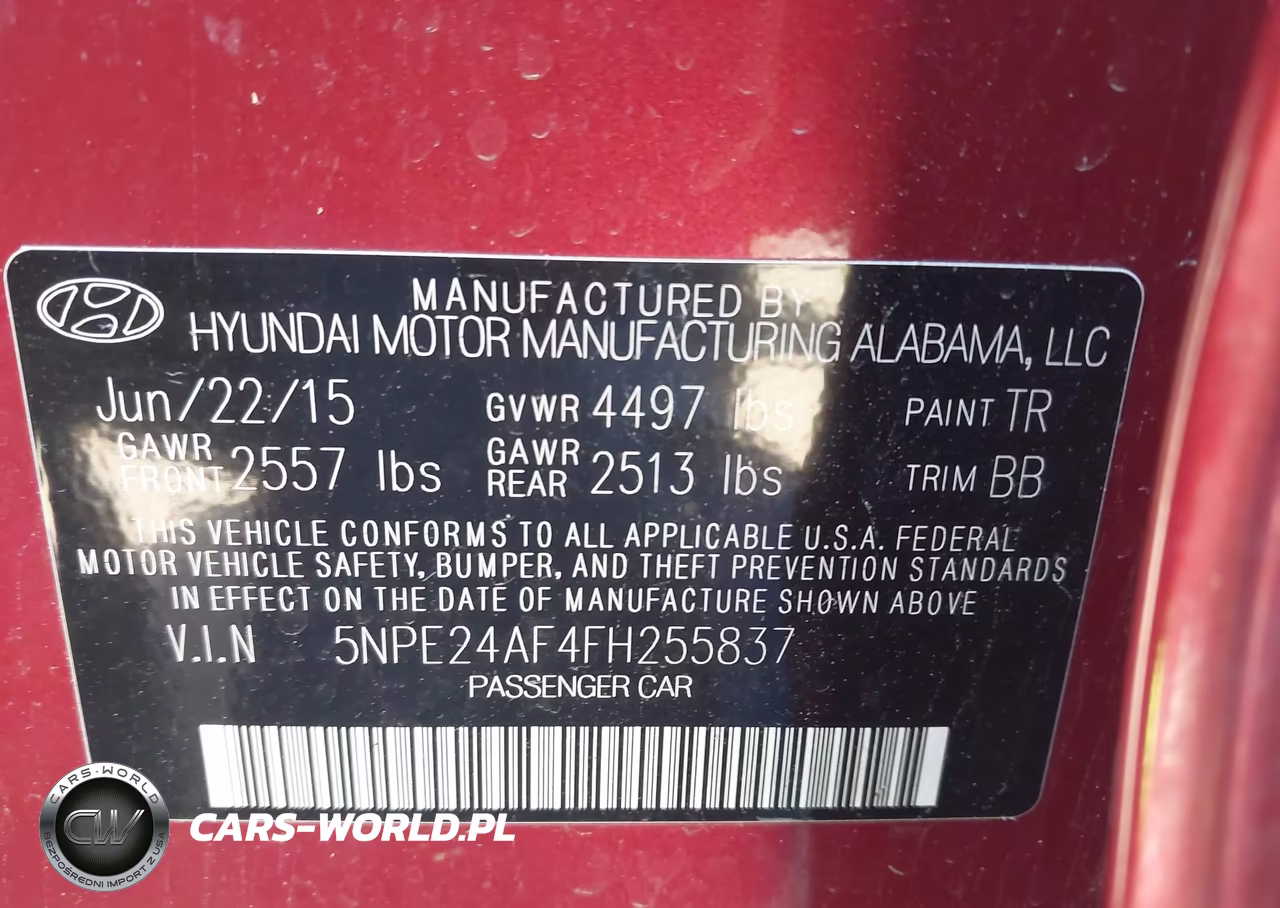 2015 Hyundai Sonata Se VIN:5NPE24AF4FH255837 - 9