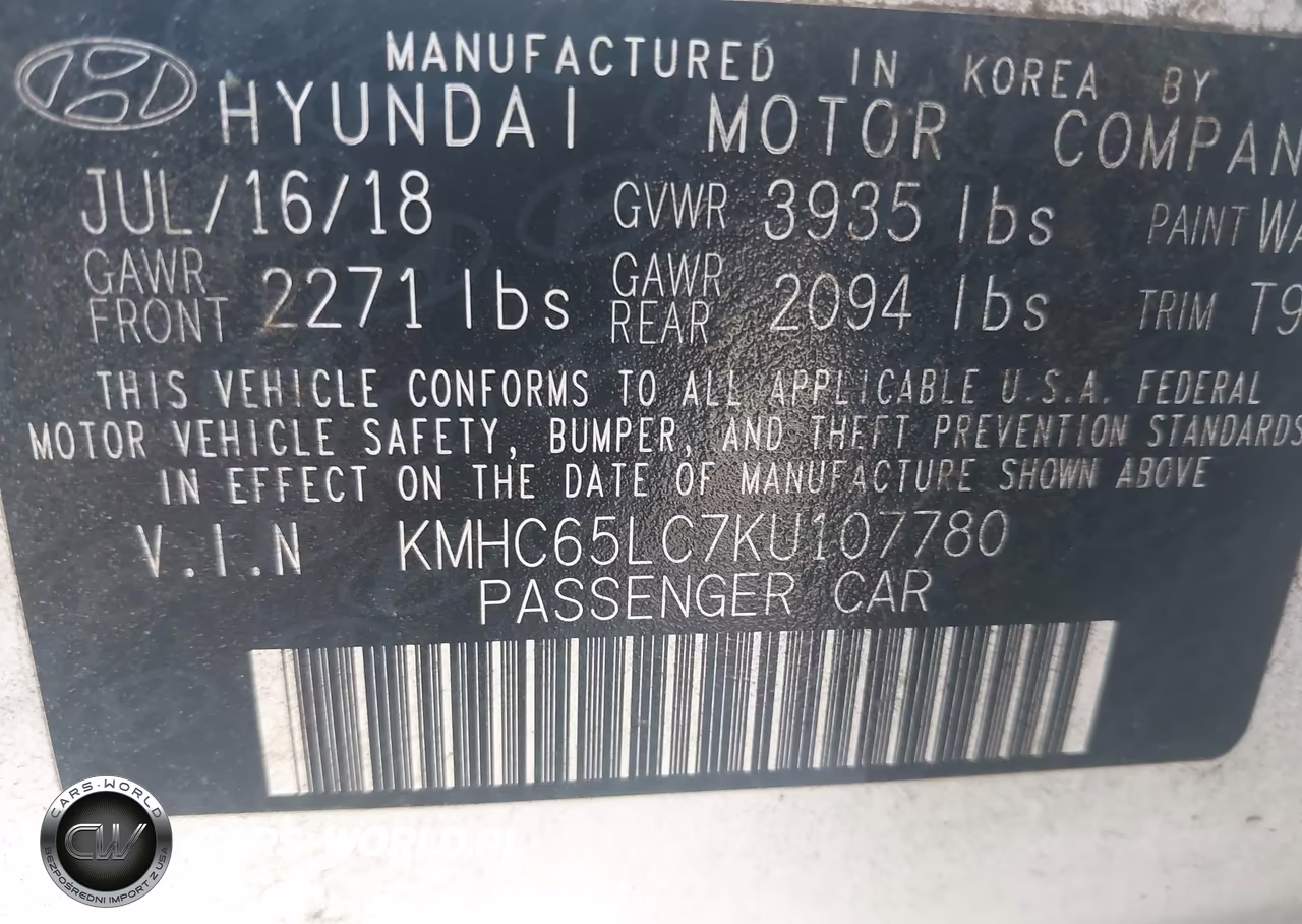2019 Hyundai Ioniq Hybrid Blue VIN:KMHC65LC7KU107780 - 9