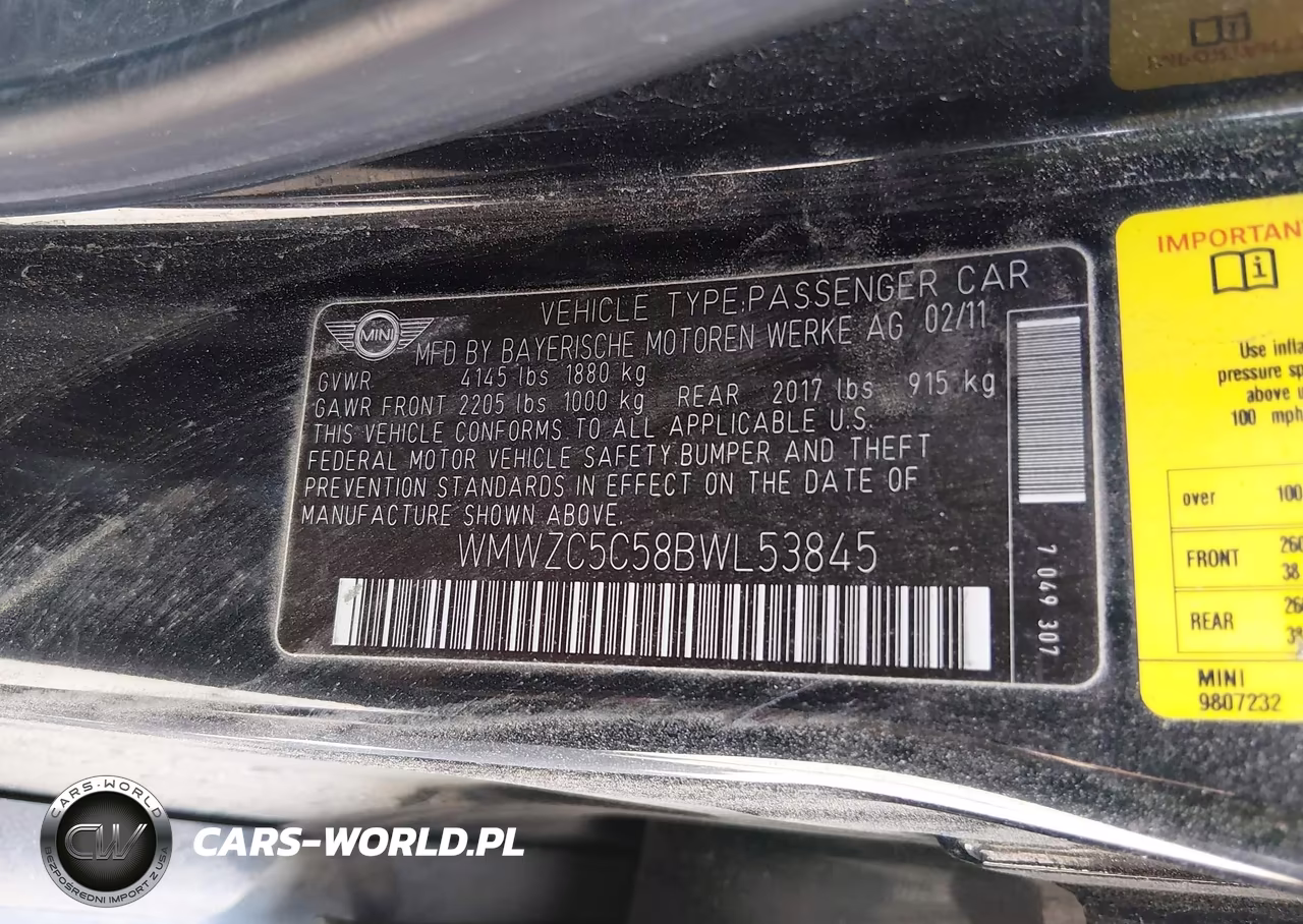 2011 Mini Cooper S Countryman VIN:WMWZC5C58BWL53845 - 9