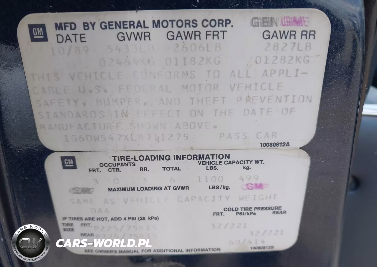 1990 Cadillac Brougham VIN:1G6DW547XLR711275 - 9