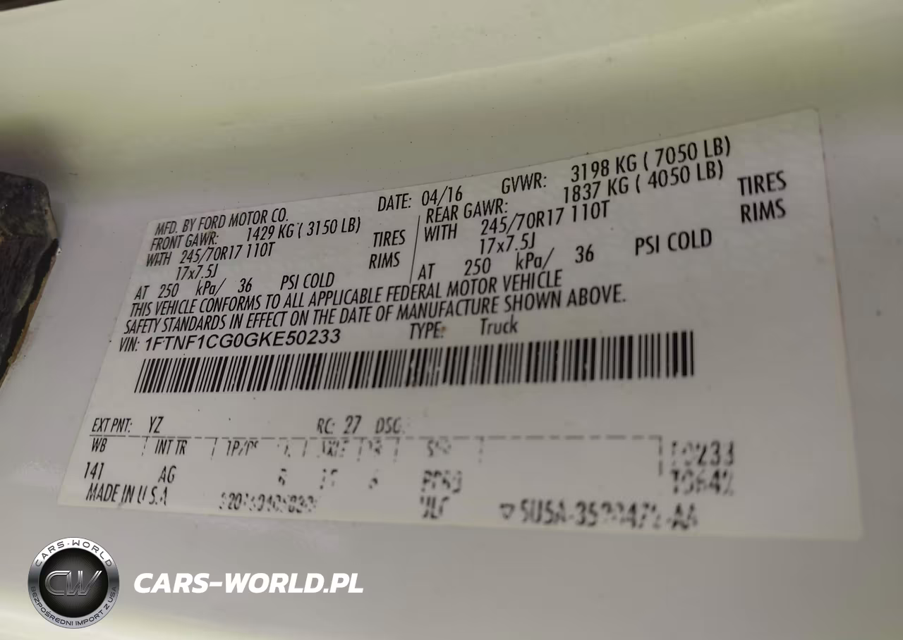 2016 Ford F-150 Xl-Xlt VIN:1FTNF1CG0GKE50233 - 9