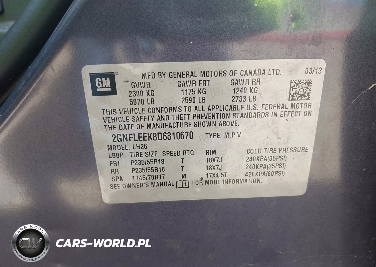 2013 Chevrolet Equinox 1Lt VIN:2GNFLEEK8D6310670 - 9