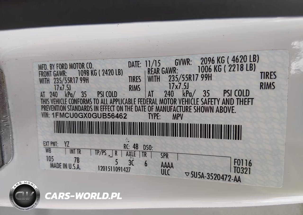 2016 Ford Escape Se VIN:1FMCU0GX0GUB56462 - 9