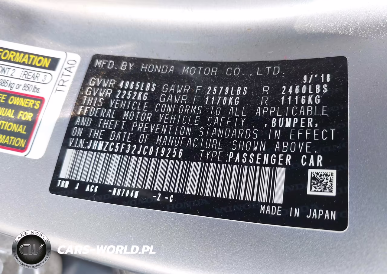 2018 Honda Clarity Plug-In Hybrid Touring VIN:JHMZC5F32JC019256 - 9