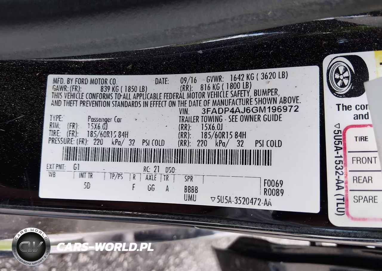 2016 Ford Fiesta S VIN:3FADP4AJ6GM196972 - 9