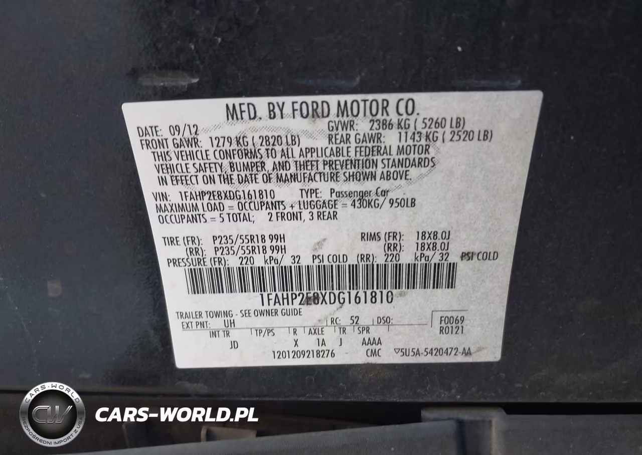 2013 Ford Taurus Sel VIN:1FAHP2E8XDG161810 - 9