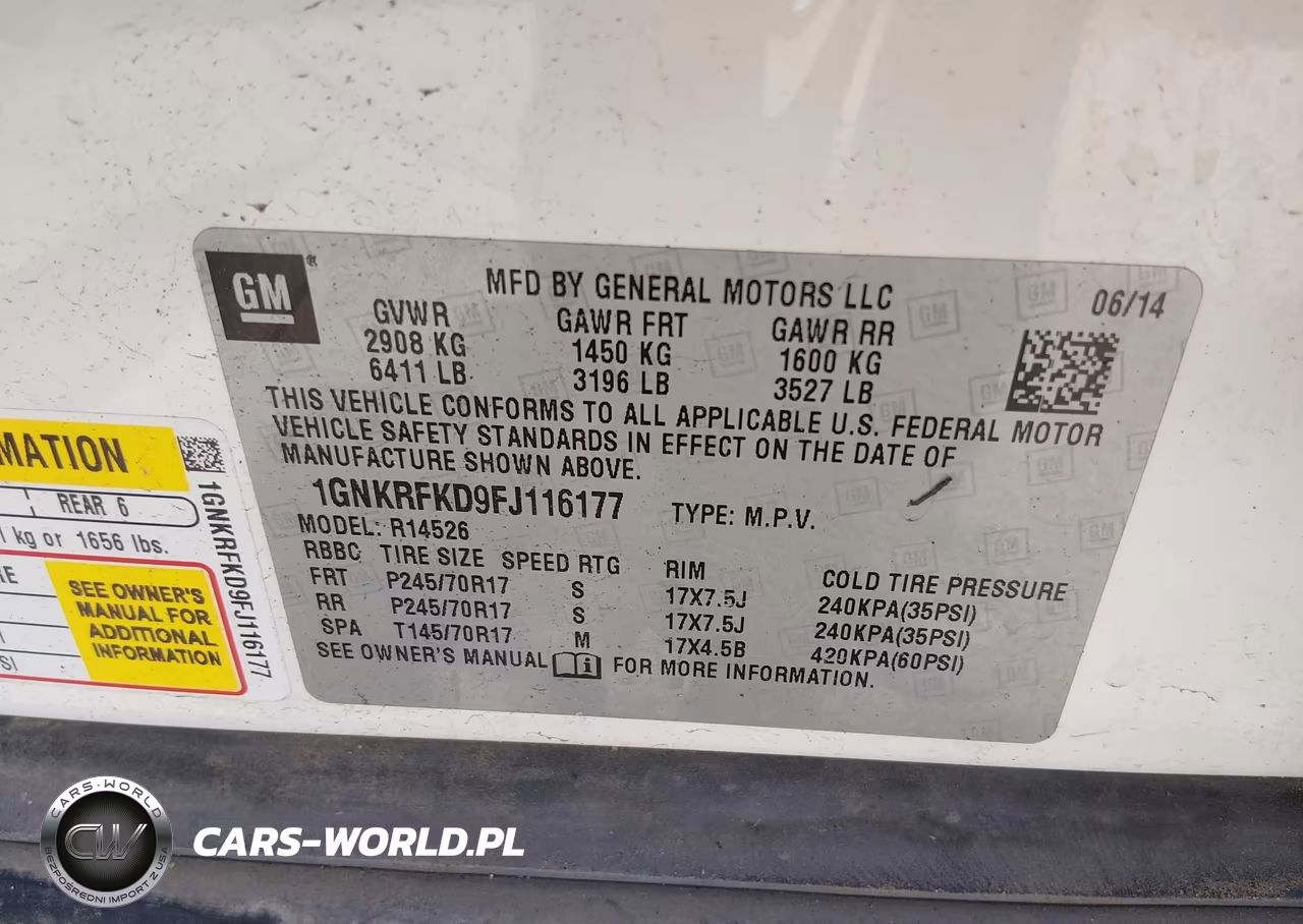 2015 Chevrolet Traverse Ls VIN:1GNKRFKD9FJ116177 - 9