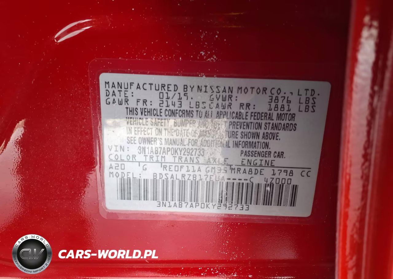 2019 Nissan Sentra Sr VIN:3N1AB7AP0KY292733 - 9