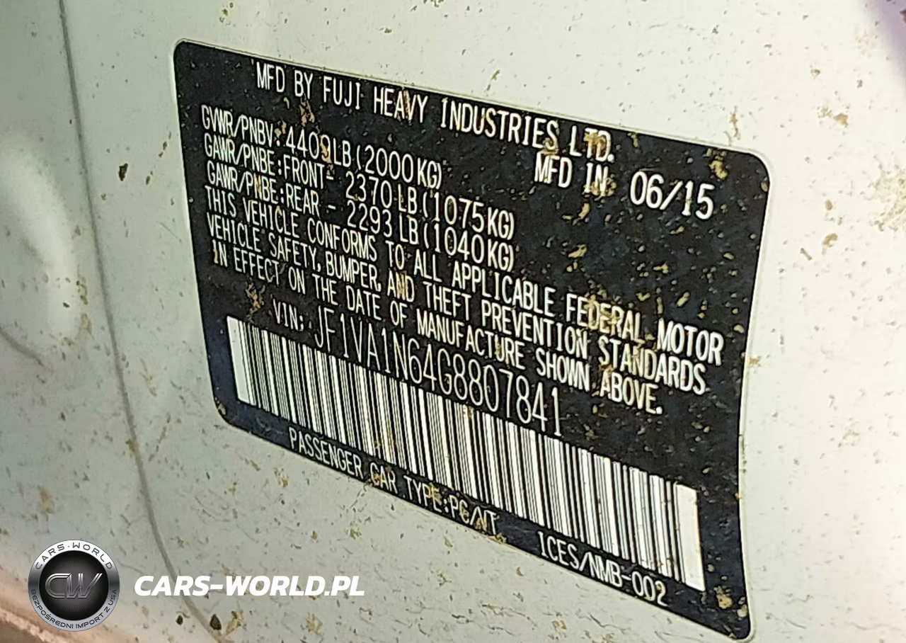 2016 Subaru Wrx Limited VIN:JF1VA1N64G8807841 - 9