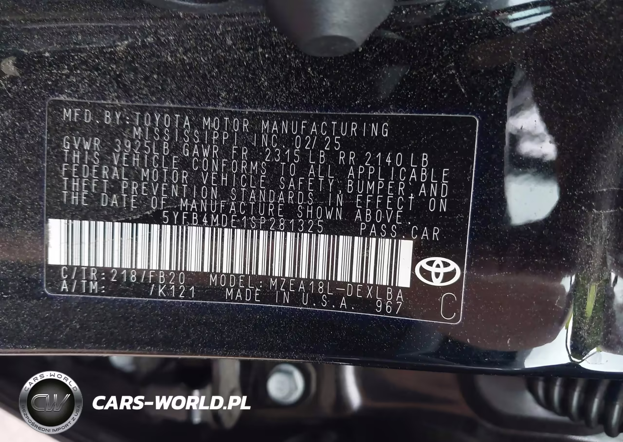 2025 Toyota Corolla Le VIN:5YFB4MDE1SP281325 - 9