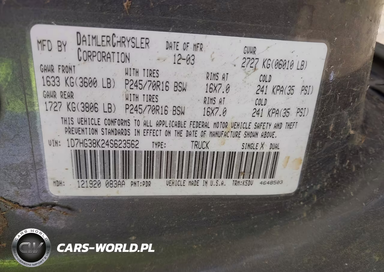 2004 Dodge Dakota Sport-Sxt VIN:1D7HG38K24S623562 - 9