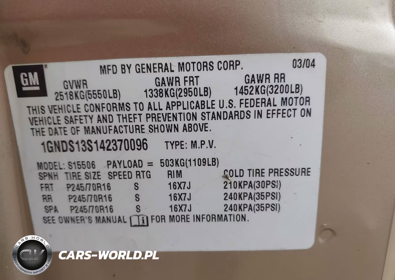 2004 Chevrolet Trailblazer Ls VIN:1GNDS13S142370096 - 9