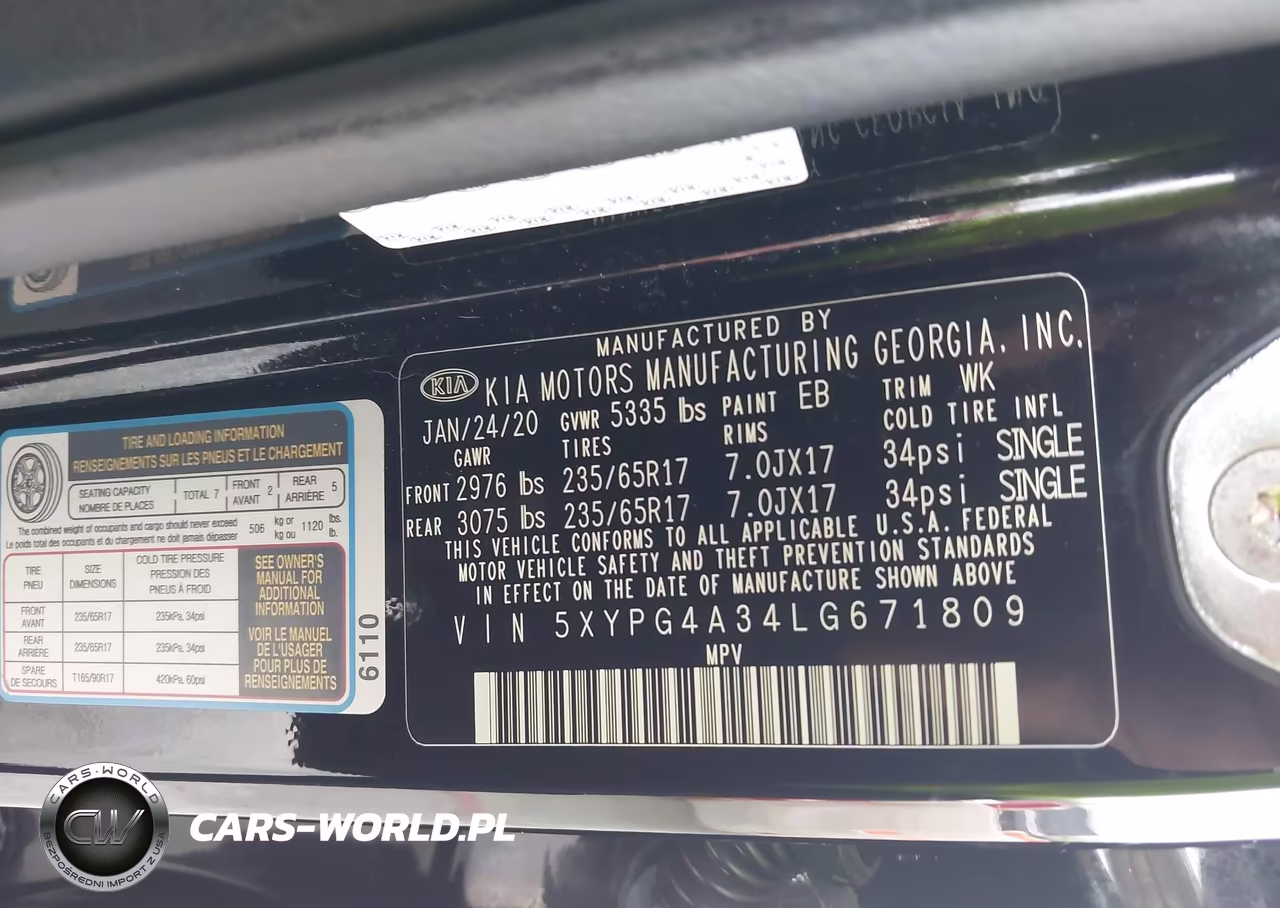 2020 Kia Sorento 2.4L Lx VIN:5XYPG4A34LG671809 - 9