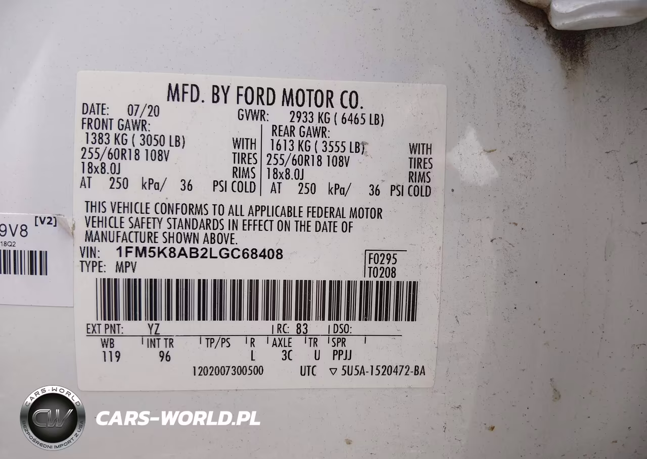 2020 Ford Police Interceptor Utility VIN:1FM5K8AB2LGC68408 - 9